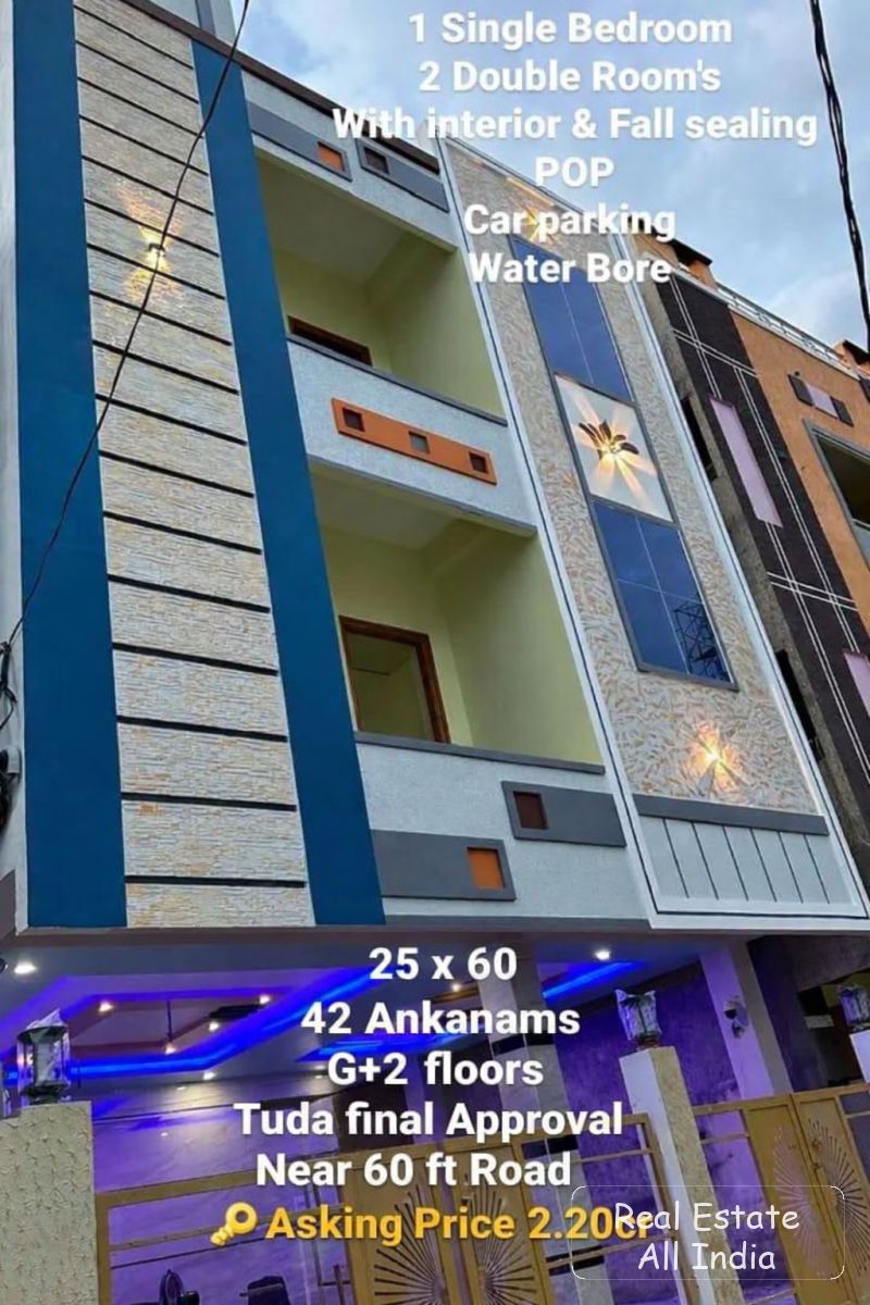 🏡 G+2 ఇల్లు అమ్మకానికి – ప్రైమ్ లొకేషన్ (తిరుపతి) ⭐ ప్రాపర్టీ హైలైట్స్ ✅ 1 సింగిల్ బెడ్‌రూమ్ ✅ 2 డబుల్ బెడ్‌రూమ్స్ ✅ మోడర్న్ ఇంటీరియర్ & ఫాల్స్ సీలిం